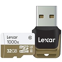Lexar Professional 1000x microSDHC 32GB UHS-II/U3 (Up to 150MB/s Read) W/USB 3.0 Reader Flash Memory Card LSDMI32GCBNL1000R