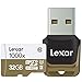 Lexar Professional 1000x 32GB microSDHC UHS-II Card w/ Adapter, Up To 150MB/s Read (LSDMI32GCBNA1000A), black, white and khaki