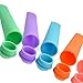 Cosmos 10-Piece Pink/Light Blue/Violet/Green/Orange Food Safe Silicone Ice Pop Maker Molds Set with Cosmos Fastening Strap