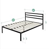 Zinus Modern Studio 14 Inch Platform 1500H Metal Bed Frame / Mattress Foundation / Wooden Slat Support / with Headboard, Full (Kitchen)