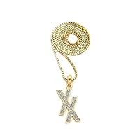Lvhenongye Men Iced Out Hip Hop CZ Zircon Pendant Box MGK Xx, Rope Chain Necklace Cuban