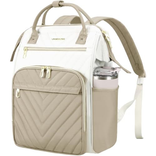 VANKEAN 17 Zoll Laptop-Rucksack für Damen-Herren, Beige-Khaki
