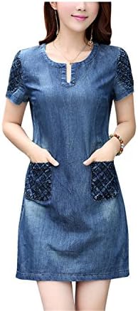 ylovego Summer Dress Women Loose Fashion Casual Mini Jeans Dresses