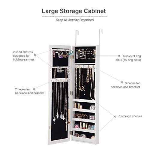 Giantex Jewelry Armoire Door Wall Mounted, with Full Length