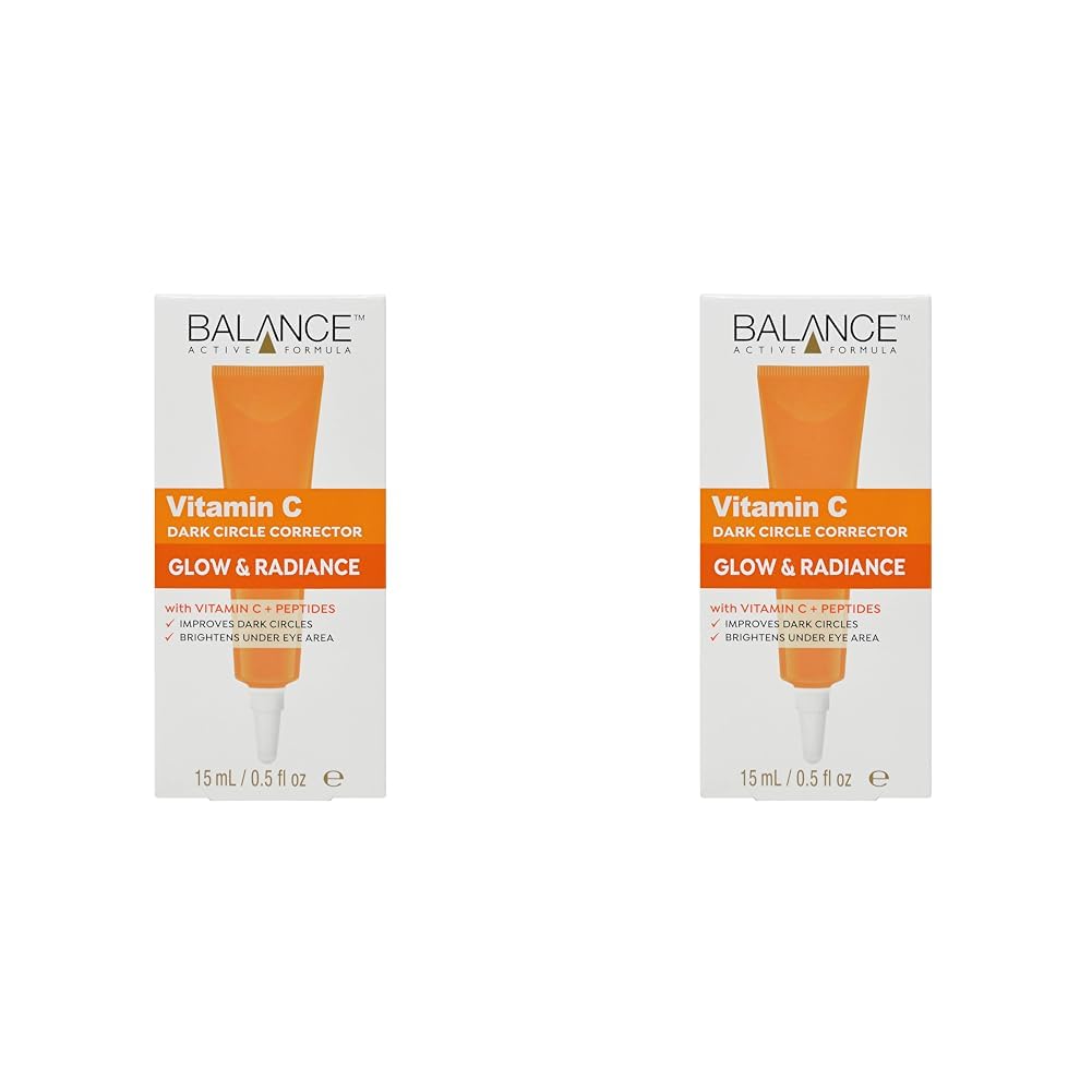 Balance Active Formula Vitamin C Glow and Radiance Dark Circle Corrector With Vitamin C and Peptides, Improves Appearance Of Dark Circles, Brightens And Hydrates Under Eye Area, 15 ml (Pack of 2)