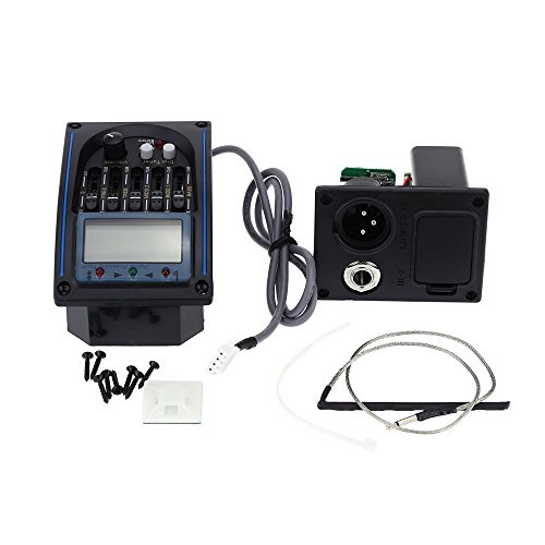 Acoustic 5-Band EQ Equalizer Guitar Preamp Piezo Pickup Tuner with LCD Display and Easy to Read