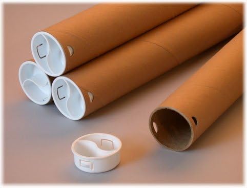 Erdie Industries Twist-N-Pull Mailing Tube, Brown Kraft, 12 Pack, 2 1/2" ID, 24" Length