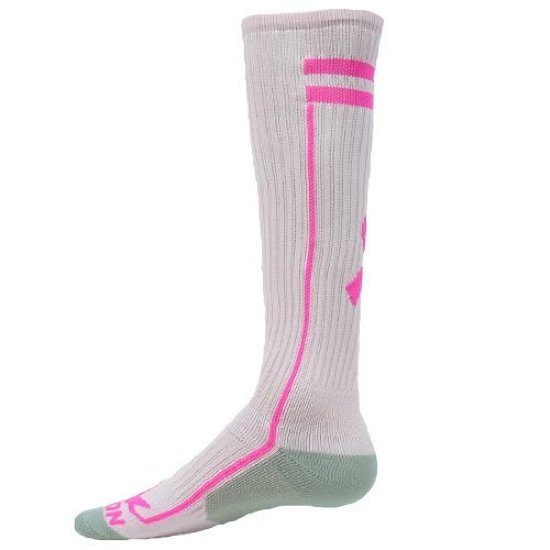 Red Lion Ribbon Excel Breast Cancer Awarness Sock ( Pale Pink / Neon Pink - Large )
