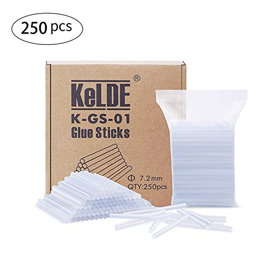KeLDE 250 Piece Hot Glue Stick Kit, 7.2x100mm 4" and 0.27 Inch Diameter Compatible with Most Small Glue Guns for Crafting