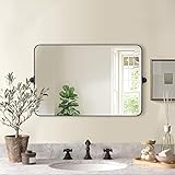 MOON MIRROR 36"x24" Black Pivot Mirror for
