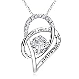 YFN Sterling Silver "I Love You To The Moon and Back" Love Heart Pendant Necklace 18" (Heart Necklace) (Jewelry)