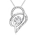 YFN Sterling Silver I Love You to The Moon and Back Love Heart Pendant Necklace 18