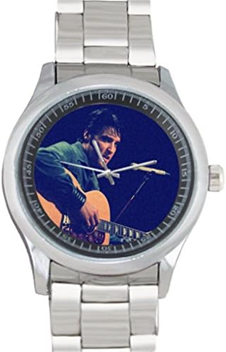New Fashion 40mm Stainless Steel Watch Metal Band Designed Elvis Presley