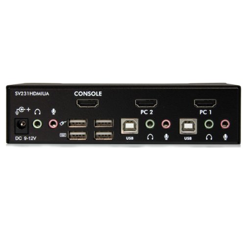StarTech.com SV231HDMIUA 2 Port USB HDMI KVM Switch with Audio and USB 2.0 Hub