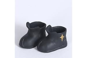 XiDonDon Doll Shoes Star Rain Boots for Ob11,GSC,Body9,1/12 BJD Doll Toys Shoes Doll Accessories (Black)