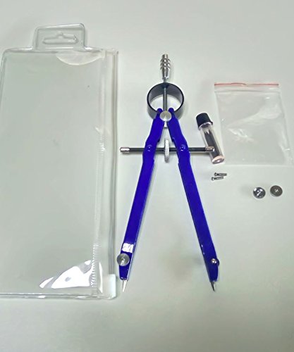 Professional Metal Geometry Compass - Best for Drawing, Drafting, Math, Woodworking - Includes Extra Lead Refills - Creates 10 Inch Diameter Circle - Reusable Pouch - Makes A Great Gift for Student