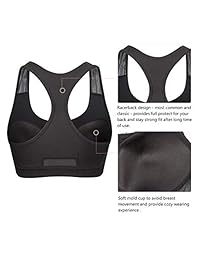 Yvette - Sujetador deportivo de alto impacto con estampado geométrico - Sujetador deportivo con cremallera frontal para mujer con pecho grande