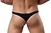 QinMi Lover Men Strip Slim Thong Sleek Pouch Cover Novelty Underwear Briefs Pouch Thong T Underpants Black