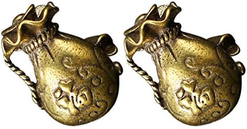 BESPORTBLE 2pcs Vintage Brass Fortunate Bag Key Chain Gold Fortunate Luggage Longevity Decorations Pendant for Chinese language New Yr Well being
