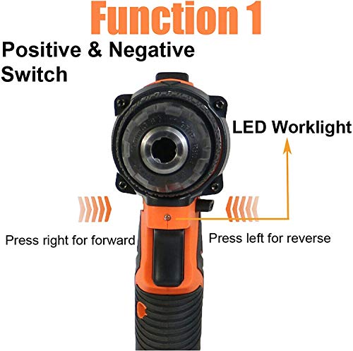 Akkuschrauber Akku Bohrmaschine 21V Professional Akku Bohrschrauber Set mit 1 Akku (1500mAh), LED-Licht, Drehmoment 45Nm… – Bild 3