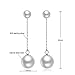 Canmiya Women's 925 Sterling Silver 10mm Perfect Circle Shell Pearls Drop Dangle Earrings