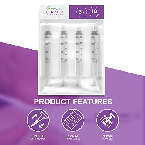 Care Touch Luer Slip Oral Syringes Disposable 3mL Oral Syringes No