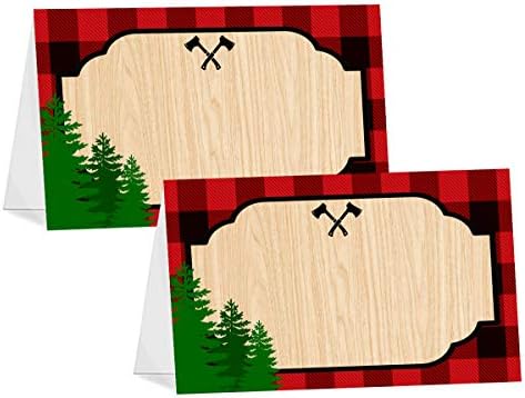 Pop Parties Lumberjack Table Tents 12 Lumberjack Buffet Cards