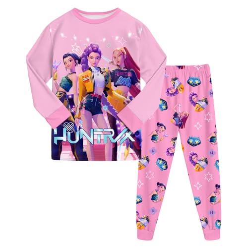 Kpop Demon Hunters, K-Kpop Pjs Set 2 Pieces Printed Outfit Pyjamas 2Pieces Tracksuit Sleepwear