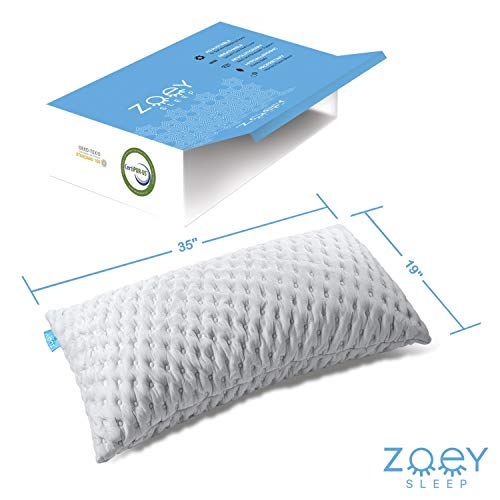 Zoey Sleep Shredded Memory Foam Luxury King Size Pillow Fully Adjustable Foam Fill for