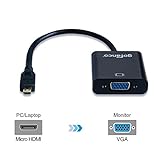 gofanco Active Micro HDMI to VGA Converter (Black) with Micro USB Power Cable for Micro HDMI Enabled Ultrabooks, Tablets, Smartphones, Cameras and camcorders to Connect to VGA displays (MicroHDVGA)