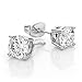 LIEBLICH Round Cut Cubic Zirconia Stud Earrings Stainless Steel Yellow Gold Plated Earrings Set 4 Pairs 3mm-6mm
