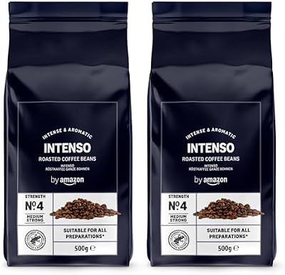 Granos de Café Intenso, Tostado Ligero, 1kg (2 Paquetes de 500g), Certificado por Rainforest Alliance