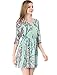 Allegra K Women's 3/4 Sleeve Round Neck Floral Pattern Fully Lined Dress S Mint