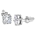 Buyless Fashion Womens and Girls Stud Earrings - 2 Pair White and Rose Gold with Crystal and Gift Box