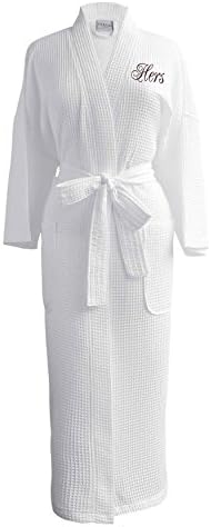Caravalli Egyptian Cotton Waffle Robe, Spa Robe w/Custom Embroidered Monogram
