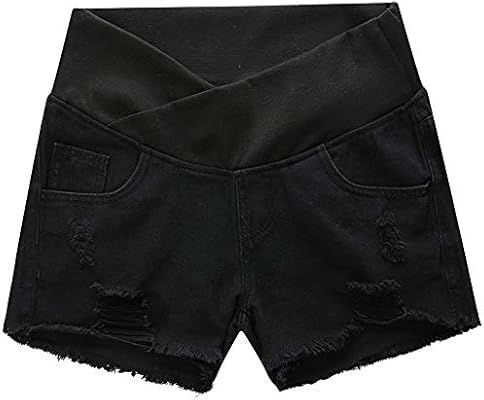 white maternity jean shorts