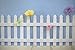 Butterfly Garden Decor for Kids Room Wall Border Picket Fence 2pc Set