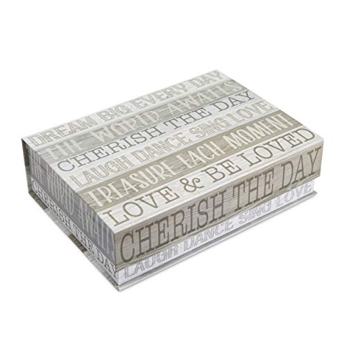 Tri-Coastal Design Decorative Nesting Storage Boxes with Lids Stackable Box Set - Rectangle Cardboard Containers for Storage and Organization - Small, Medium, and Large (Treasure Each Moment) - Thumbnail 5