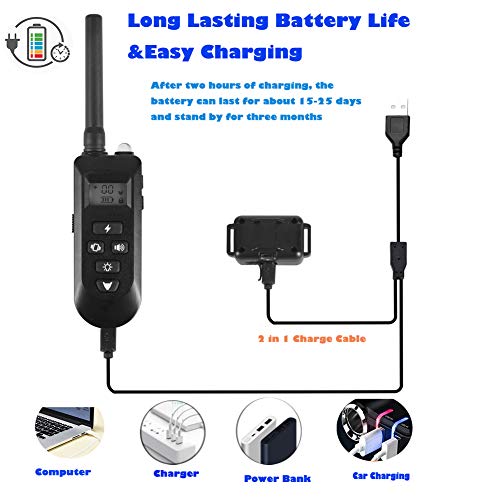 ZIFEIPET Dog Training Collar Shock Collars for Dogs with Remote 4 Training Modes, Shock Vibration, Beep and LED Mode… - Image 3