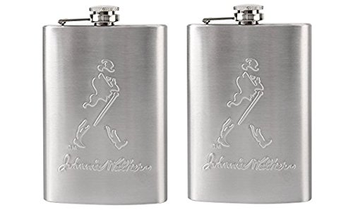 TOTO Stainless Steel Hip Flask 8 Oz, Design Engraved - Alcoholic Beverage Holder (2 Pieces) (Material: Stainless Steel, Capacity: 8Oz / 236 ml)