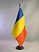 Romania Table Flag 5'' x 8'' - Romanian Desk Flag 21 x 14 cm - Black plastic stick and base - AZ FLAG