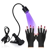 AORAEM 3W LED Nail Lamp,2 in 1 Nail Polish Lamp with Gloves Professional Nail Manicure Dryer Goos...