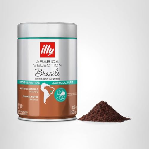 ILLY ARABICA SELECTIONS BRASILE – CERRADO MINEIRO GROUND COFFEE, REGENERATIVE AGRICULTURE COFFEE, 8.8OZ (PACK OF 1)