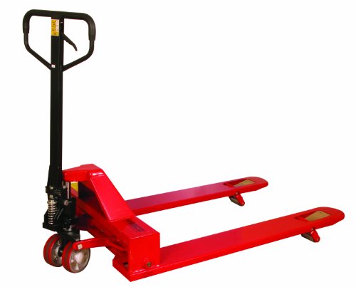 Wesco 273400 4-Way Pallet Truck with Handle, Polyurethane Wheels, 4,000 lb. Load Capacity, 47