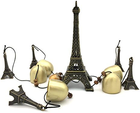 Finov Vintage Bronze Eiffel Tower Charm Wind Chime