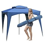 EasyGo Cabana - 6' X 6' - Beach & Sports Cabana keeps you Cool and Comfortable. Easy Set-up and Take Down. Large Shade Area. More Elegant & Classier than Beach Umbrella (Blue)