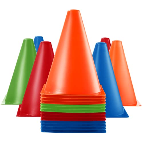 Dazzling Toys 7" Plastic Traffic Cones - 6 Pack of