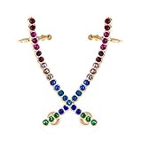 Boderier Curved Bar Diamond Ear Crawler Cuff Earrings Hypoallergenic Stud Ear Climber Jackets