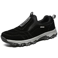 Zarachielly Men Trekking Hiking Shoes Outdoor Hiking Snow Boots Waterproof Winter Shoes(Black 45/10.5 D(M) US Men)