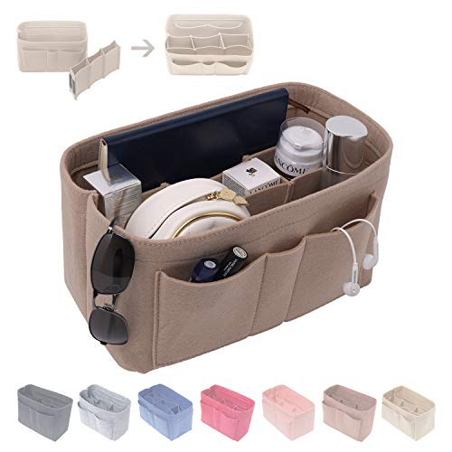 Purse Organizer Insert Felt Bag Handbag Tote Organizer for Speedy Neverfull Longchamp Gracefull, 5 Sizes